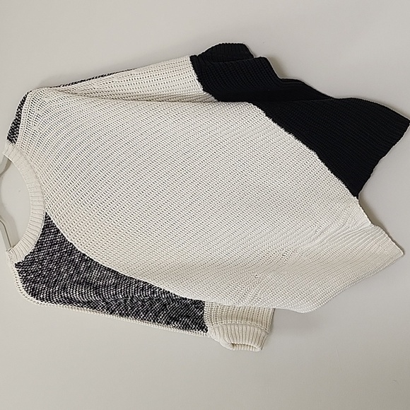 Maje Paris Patchwork Cape/ Cocoon/ Poncho Black/ Off White Size M-L - Picture 11 of 16